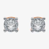 Ever Star (H-I / I1) 1/10 CT. T.W. Lab Grown White Diamond 14K Rose Gold Over Silver 4.9mm Round Stud Earrings