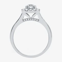I Said Yes (H-I / I1) Womens 1 CT. T.W. Lab Grown White Diamond Sterling Silver or 14K Gold Over Cushion Side Stone Halo Bridal Set
