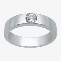 I Said Yes (H-I / I1) Mens 1/10 CT. T.W. Lab Grown White Diamond Sterling Silver Wedding Band