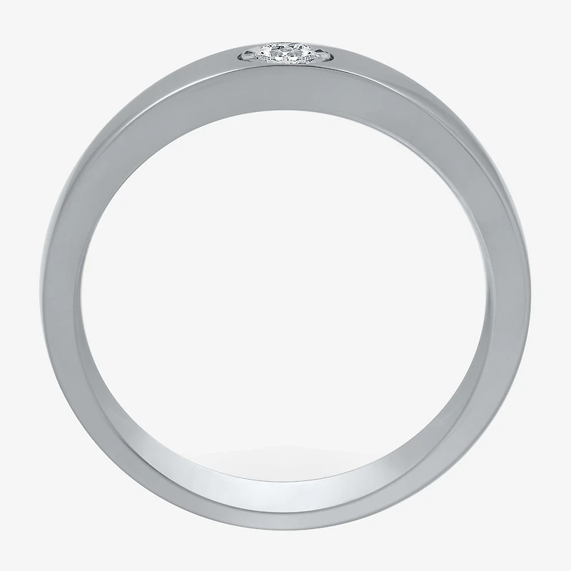 I Said Yes (H-I / I1) Mens 1/10 CT. T.W. Lab Grown White Diamond Sterling Silver Wedding Band