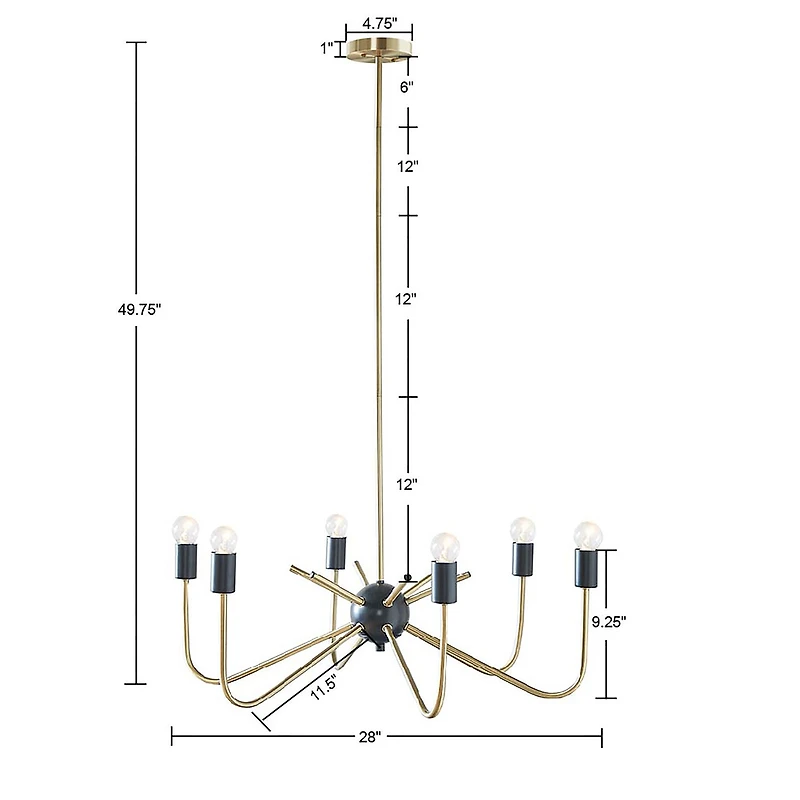 Hampton Hill Alexis 6 Light Two Tone Chandelier