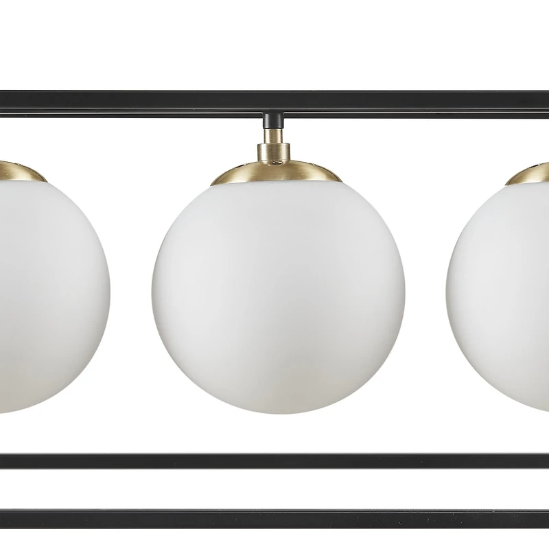 INK+IVY Helena 6-Light Frosted Glass Globe Linear Chandelier