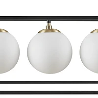 INK+IVY Helena 6-Light Frosted Glass Globe Linear Chandelier