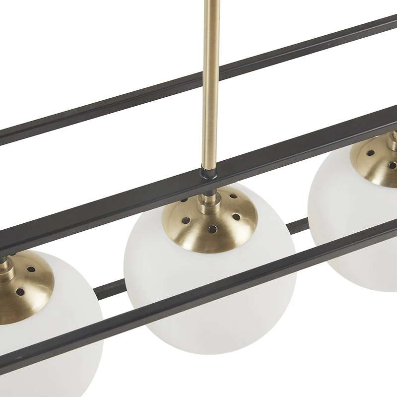 INK+IVY Helena 6-Light Frosted Glass Globe Linear Chandelier