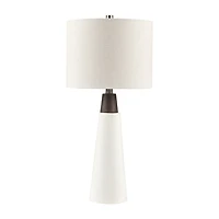 INK+IVY Tristan Triangular Ceramic and Wood Table Lamp