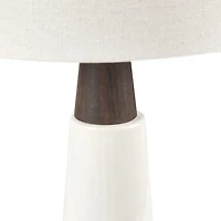 INK+IVY Tristan Triangular Ceramic and Wood Table Lamp