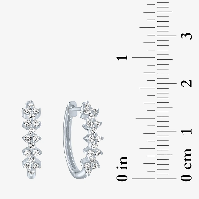 (G-H / Si2-I1) Womens 1/3 CT. T.W. Lab Grown Diamond 10K Gold 16mm Hoop Earrings