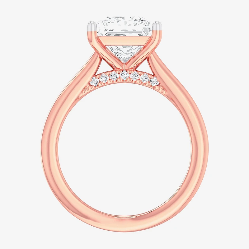 Solitaire Ring (G-H / Si1-Si2) Womens 2 CT. T.W. Lab Grown White Diamond 14K Gold Princess Engagement