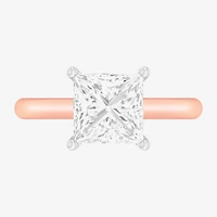 Solitaire Ring (G-H / Si1-Si2) Womens 2 CT. T.W. Lab Grown White Diamond 14K Gold Princess Engagement