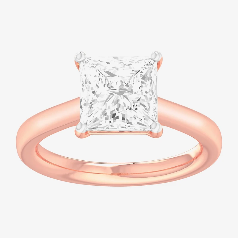 G-H / SI1-SI2) Womens 2 CT. T.W. Lab Grown White Diamond 14K Gold Princess Solitaire Engagement Ring