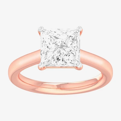 G-H / SI1-SI2) Womens 2 CT. T.W. Lab Grown White Diamond 14K Gold Princess Solitaire Engagement Ring