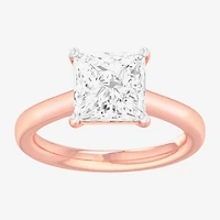 G-H / SI1-SI2) Womens 2 CT. T.W. Lab Grown White Diamond 14K Gold Princess Solitaire Engagement Ring