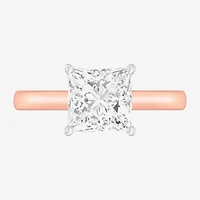 G-H / SI1-SI2) Womens 2 CT. T.W. Lab Grown White Diamond 14K Gold Princess Solitaire Engagement Ring