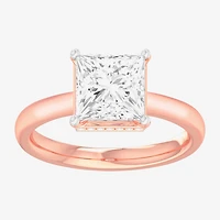 G-H / SI1-SI2) Womens 2 CT. T.W. Lab Grown White Diamond 14K Gold Princess Solitaire Engagement Ring