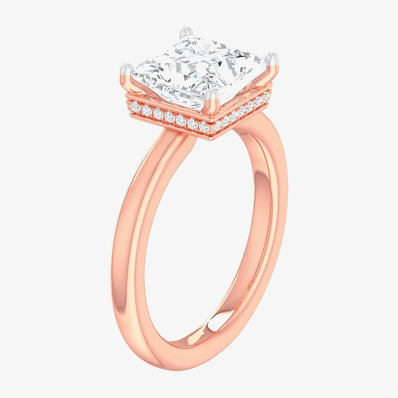G-H / SI1-SI2) Womens 2 CT. T.W. Lab Grown White Diamond 14K Gold Princess Solitaire Engagement Ring
