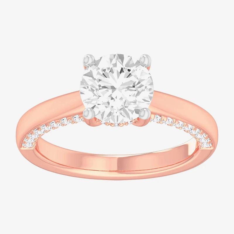 (G-H / SI1-SI2) Womens 2 1/2 CT. T.W. Lab-Grown White Diamond 14K Gold Round Solitaire Engagement Ring