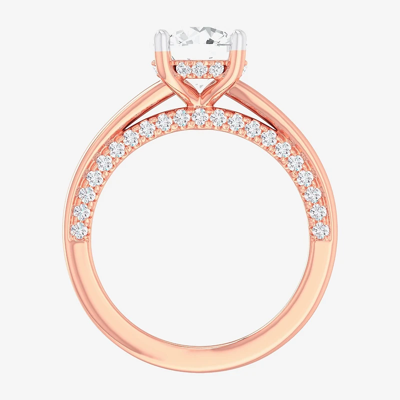 (G-H / SI1-SI2) Womens 2 1/2 CT. T.W. Lab-Grown White Diamond 14K Gold Round Solitaire Engagement Ring
