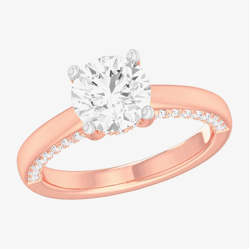 (G-H / SI1-SI2) Womens 2 1/2 CT. T.W. Lab-Grown White Diamond 14K Gold Round Solitaire Engagement Ring