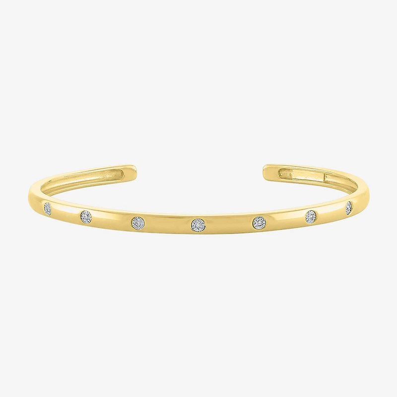 Yes,Please! Womens Diamond Accent White Diamond 14K Sterling Silver Cuff Bracelet