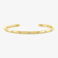 Yes,Please! Womens Diamond Accent White Diamond 14K Sterling Silver Cuff Bracelet