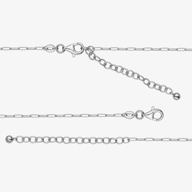 Womens 7/8 CT. T.W. Cubic Zirconia Sterling Silver Paperclip Sunburst 17 Inch Pendant Necklace