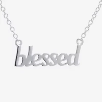 Silver Treasures Blessed Womens Sterling Silver 16 Inch Pendant Necklace