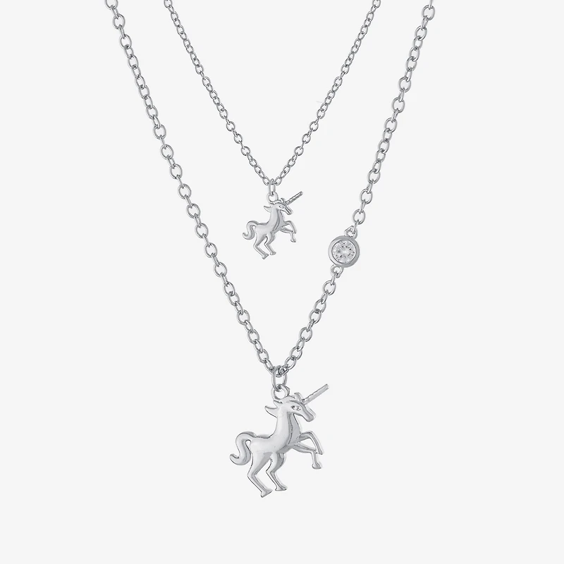 Sparkle Allure Womens Cubic Zirconia Pure Silver Over Brass 2-pc. Necklace Set