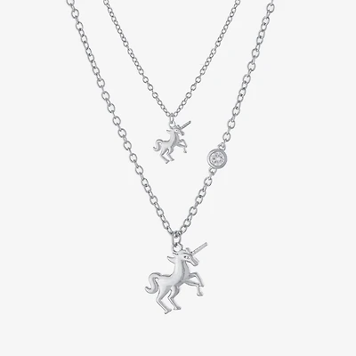 Sparkle Allure Womens Cubic Zirconia Pure Silver Over Brass 2-pc. Necklace Set