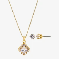 Sparkle Allure 2-pc. Cubic Zirconia 14K Gold Over Brass Jewelry Set