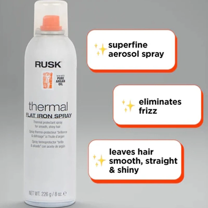Rusk Thermal Iron Argan Oil Infused Heat Protectant 8 oz.