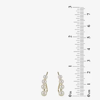Cultured Freshwater Pearl and 14K Yellow Gold Climber Earrings