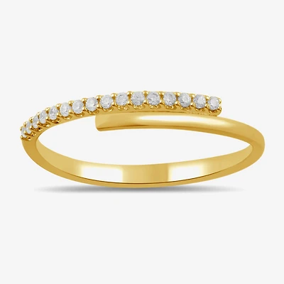 Womens 1/10 CT. T.W. Lab Grown White Diamond 10K Gold Delicate Band