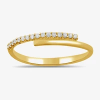 Womens 1/10 CT. T.W. Lab Grown White Diamond 10K Gold Delicate Band