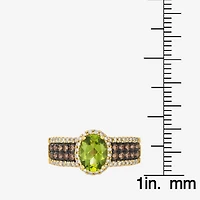 Le Vian® Ring featuring 1 1/6 cts. Green Apple Peridot™, 1/3 cts. Chocolate Diamonds®, 1/4 cts. Nude Diamonds™ set in 14K Honey Gold™