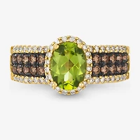 Le Vian® Ring featuring 1 1/6 cts. Green Apple Peridot™, 1/3 cts. Chocolate Diamonds®, 1/4 cts. Nude Diamonds™ set in 14K Honey Gold™