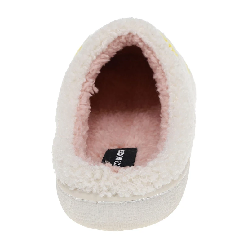 Joe Boxer Sherpa With Multi Happy Face Womens Memory Foam Clog Slippers