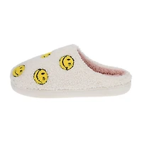 Joe Boxer Sherpa With Multi Happy Face Womens Memory Foam Clog Slippers