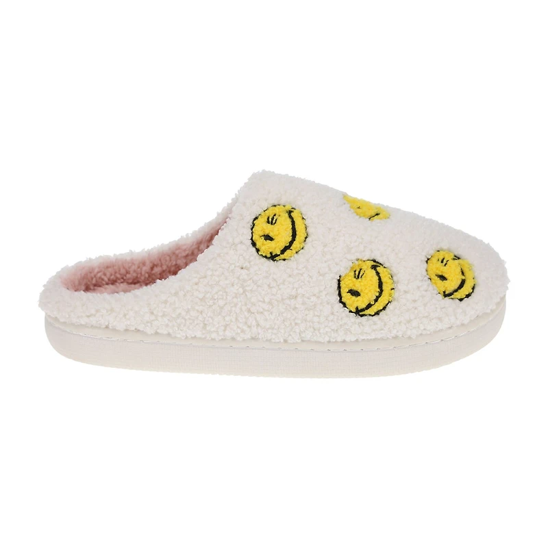 Joe Boxer Sherpa With Multi Happy Face Womens Memory Foam Clog Slippers