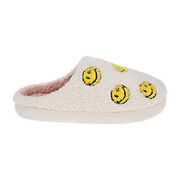 Joe Boxer Sherpa With Multi Happy Face Womens Memory Foam Clog Slippers