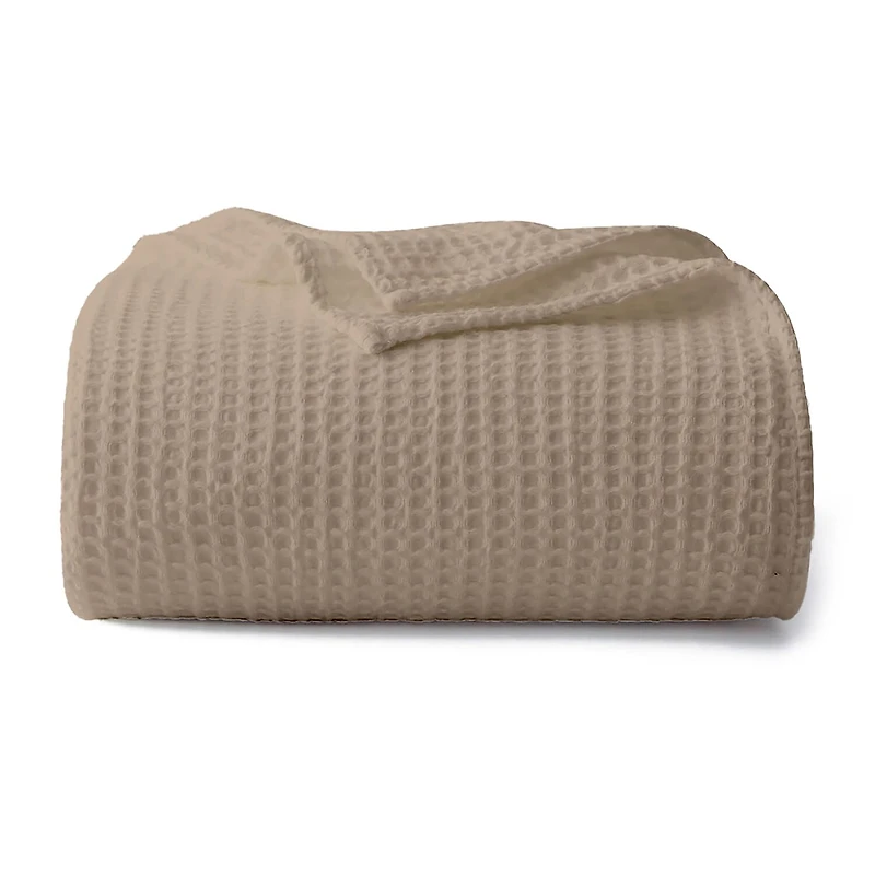 Color Sense 100% Cotton Waffle Blanket Set