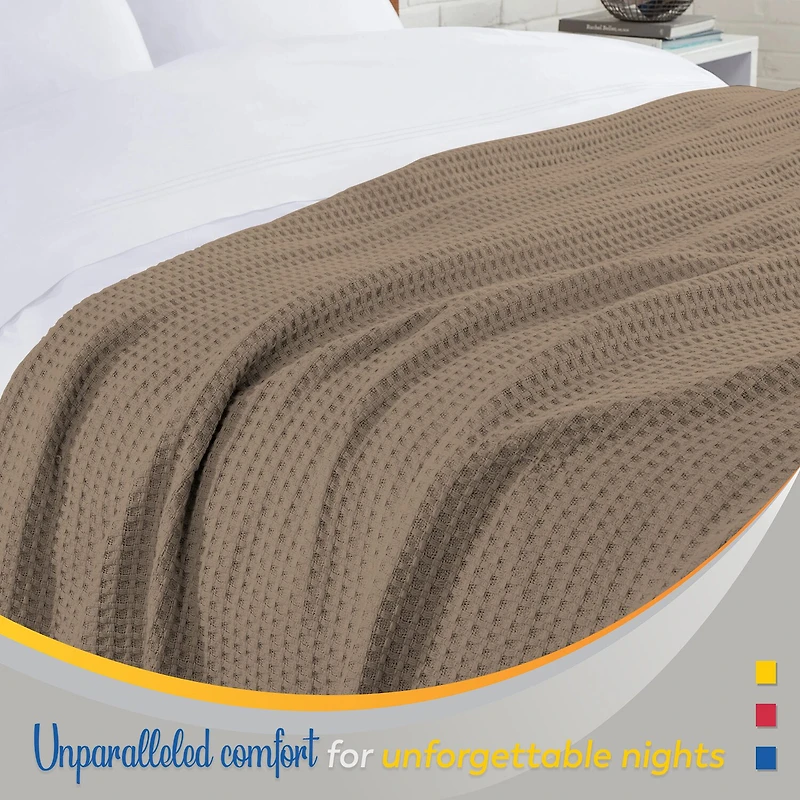 Color Sense 100% Cotton Waffle Blanket Set