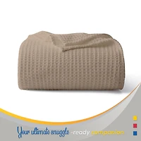 Color Sense 100% Cotton Waffle Blanket Set