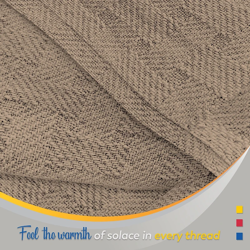Color Sense 100% Cotton Basket Blanket Set