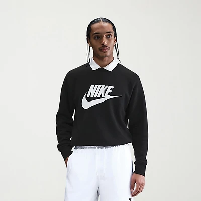 Nike Club Fleece Mens Crew Neck Long Sleeve Big and Tall Sweatshirt