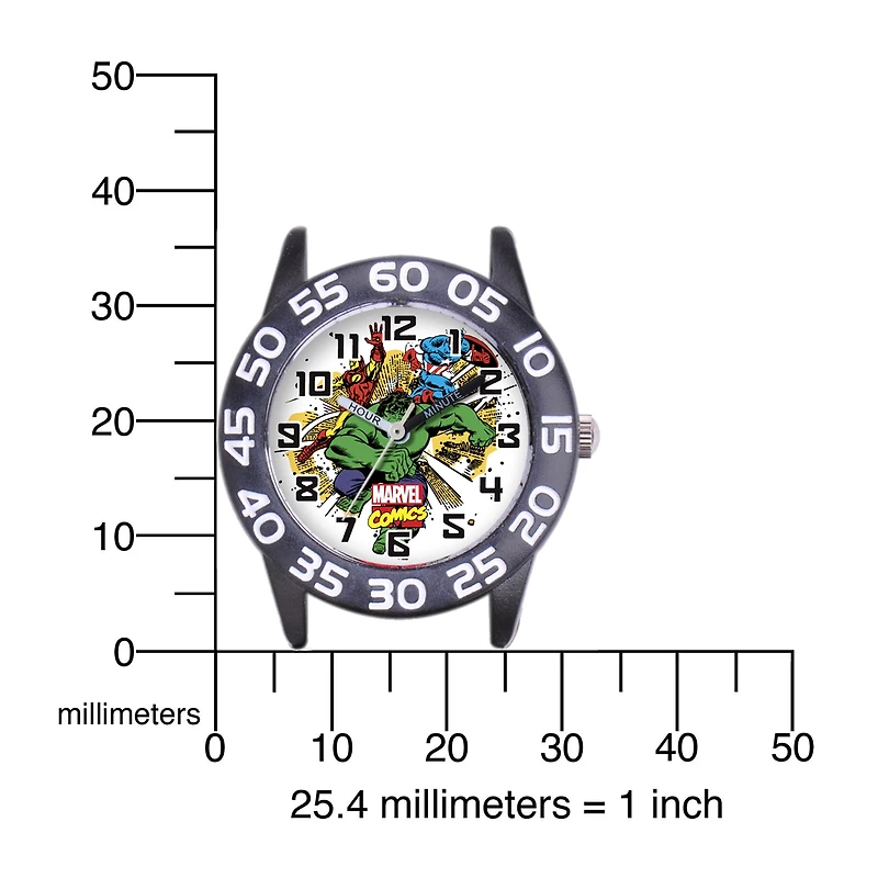 Marvel® Avenger Kids Time Teacher Black Nylon Strap Watch