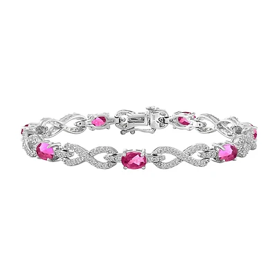 Womens Sterling Silver 7.5 Inch Casted Chain Bracelet