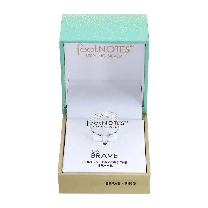 Footnotes Brave Womens 5MM Sterling Silver Knot Band