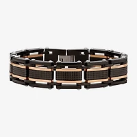 Mens Two-Tone Stainless Steel Chain Bracelet