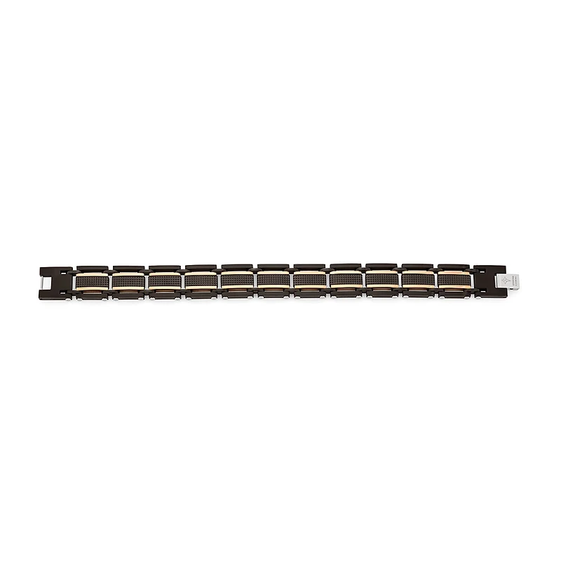 Mens Two-Tone Stainless Steel Chain Bracelet