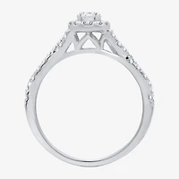 I Said Yes (H-I / I1) Womens 1 CT. T.W. Lab Grown White Diamond Sterling Silver or 14K Gold Over Oval Side Stone Halo Bridal Set